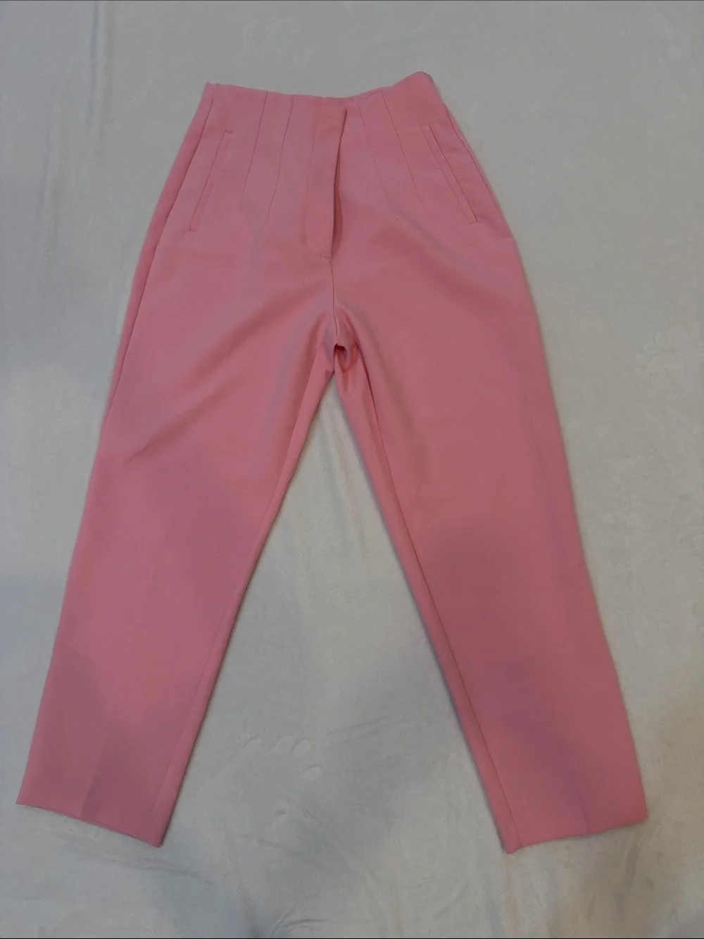 Zara Pink High-Waist Tapered Pants
